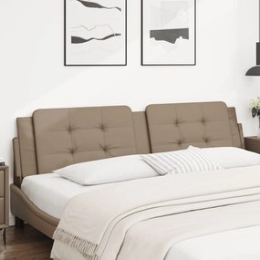 vidaXL Almofadão de cabeceira 200 cm couro artificial cappuccino