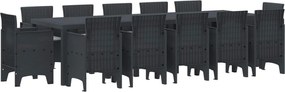 vidaXL Conjunto de Jantar para Jardim 13 pcs Antracita e Cinza claro
