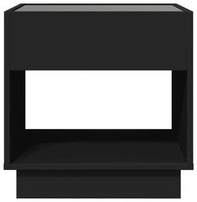 Mesa de cabeceira com luzes LED Infinity 50x50x50 cm preto