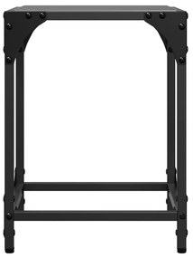 Mesas de centro c/ topo em vidro preto 2 pcs 30x30x40 cm aço