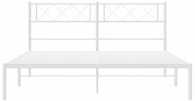 Estrutura de cama com cabeceira 120x190 cm metal branco