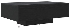Mesa de Centro vidaXL com Luzes LED Carvalho Preto 85x55x31 cm