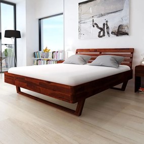 Estrutura de cama madeira de acácia maciça 180x200 cm