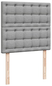 Cama com molas/colchão 90x200 cm tecido cinza-claro