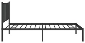 Estrutura de cama com cabeceira 100x190 cm metal preto