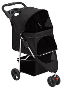 Carrinho dobrável para cães 80x46x98 cm tecido oxford preto