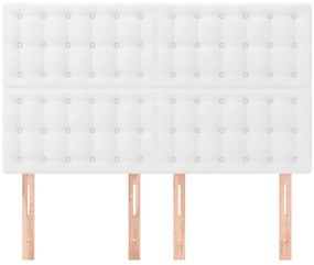 Cabeceira de cama 4 pcs couro artificial 72x5x78/88 cm branco