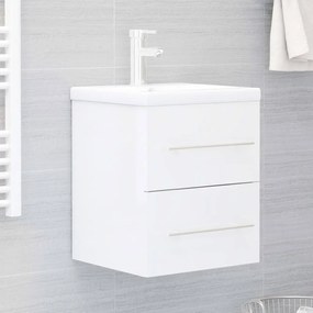 vidaXL Armário p/ lavatório derivados de madeira branco brilhante