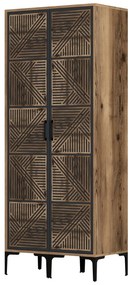 Roupeiro Kumsal PP – Nogueira/Antracite – 80x47,5x201,4 cm