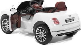 Carro elétrico para crianças até aos 5 anos Bentley Mulsanne 12V, pneus de borracha EVA, controlo remoto Branco
