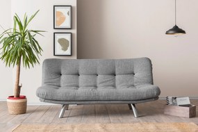 Sofá-Cama 3 Lugares Misa – Cinzento Claro – 52x175x40 cm