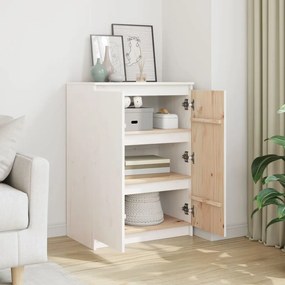 Aparador pinho maciço 60x36x84 cm branco