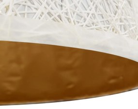 Candeeiro suspenso branco e dourado Ø50 cm E27
