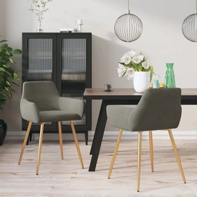 vidaXL Cadeiras de jantar 2 pcs veludo cinzento-escuro