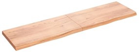 vidaXL Tampo de mesa 200x50x(2-6) cm carvalho tratado castanho-claro