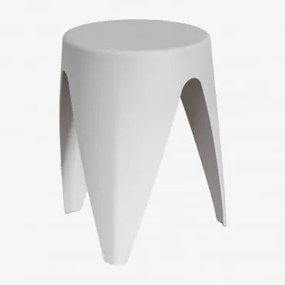 Mesa Auxiliar Para Jardim Redonda Ø40 Cm Em Polipropileno Siurana Cinza Claro - Sklum