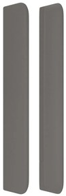 Cabeceira cama c/ abas couro artif. 147x16x118/128 cm cinzento