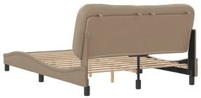 Estrutura cama cabeceira 140x200 cm couro artificial cappuccino