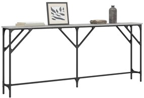 Mesa consola 180x23x75 cm derivados de madeira cinzento sonoma