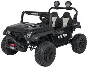 Jipe elétrico para Crianças 2 Lugares 24V 4x4 PASSION 4x4 Off-Road Rodas Espuma EVA, Assento couro ecológico Preto