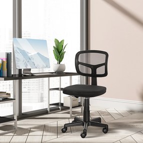 Cadeira de Escritório Ergonómica de Malha Cadeira de Escritório Giratória 360° com Altura Ajustável Suporte Lombar Respirável e Rodas 43x48x77,5-89,5c