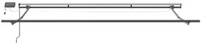 Toldo Retrátil Manual com LED Laranja e Castanho 450x350 cm