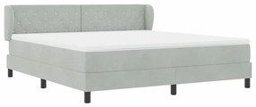 Cama Box Spring com Colchão vidaXL Cinza Claro 180x200 cm Veludo