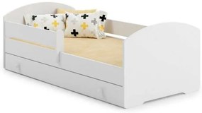 Cama infantil individual Luk 160x80 com gaveta branca