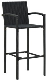 Bancos de bar 4 pcs vime PE preto