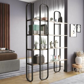 Estante "Nero" - Preto - 125x180x28cm - Design Moderno