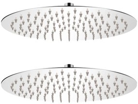 vidaXL Cabeça de chuveiro 2 pcs aço inoxidável Ø 30 cm
