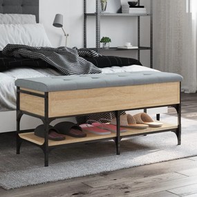 vidaXL Banco sapateira 102x42x45 cm derivados madeira carvalho sonoma