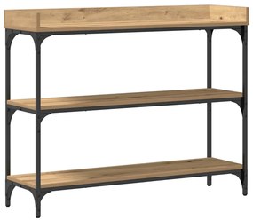 Mesa de Console vidaXL Carvalho Artisan 100x30x80 cm Madeira Engineere