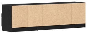 Estante para TV Carvalho Preto 150x33,5x45 cm Madeira Revestida