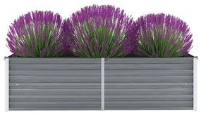 Canteiro elevado de jardim aço galvanizado 160x40x45cm cinzento