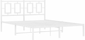 Estrutura de cama com cabeceira 135x190 cm metal branco