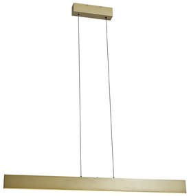 Candeeiro suspenso moderno latão incluindo LED regulável em 3 níveis - Straight Moderno