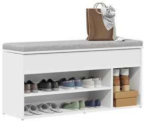 Banco sapateira 102x30,5x45 cm derivados de madeira branco