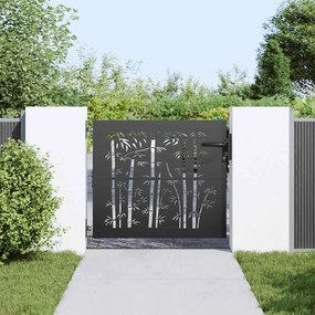 Portão de Jardim Preto 105 x 100 cm Aço com Revestimento em Pó