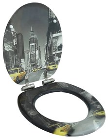 143932 vidaXL Assento sanita c/ tampa de fecho suave MDF design Nova Iorque