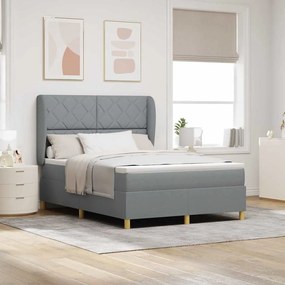 Cama Box com Colchão vidaXL Cinza Claro 140x200 cm Tecido