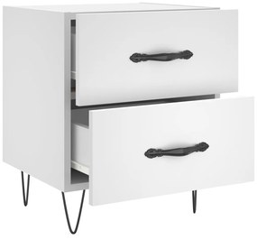 Mesas de cabeceira 2 pcs 40x35x47,5 cm deriv. de madeira branco