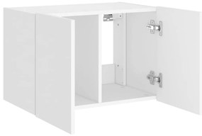 Móvel de parede para TV com luzes LED 60x35x41 cm branco