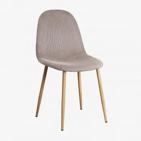 Cadeira De Jantar Em Veludo Glamm Castanho Moka & Madeira Natural - Sklum
