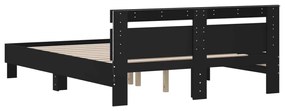 Estrutura de cama com LED sem colchão 150x200 cm preto