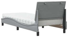 Cama com colchão 80x200 cm tecido cinzento-claro