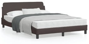 vidaXL Estrutura de cama sem colchão 140x200 cm tecido castanho-escuro