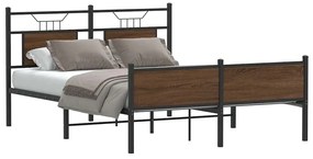 Estrutura cama s/ colchão derivados madeira carvalho castanho