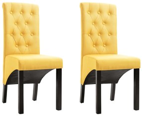 vidaXL Cadeiras de jantar 2 pcs tecido amarelo