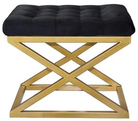 Pouffe Capraz – Dourado e Preto – 50x42x40 cm
